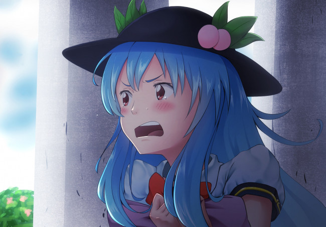 Обои картинки фото аниме, touhou, взгляд, фон, девушка