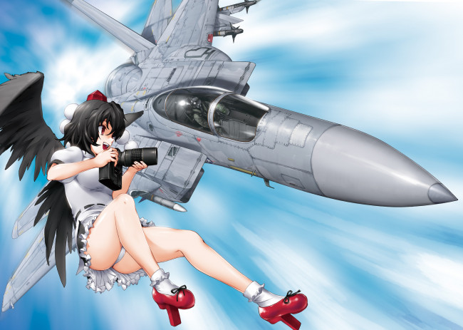 Обои картинки фото аниме, touhou, взгляд, девушка, фон