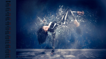 Картинка календари компьютерный+дизайн осколки взгляд девушка