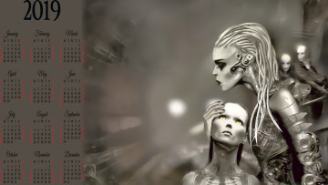 Картинка календари фэнтези существо девушка робот