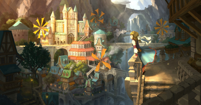 Обои картинки фото аниме, город,  улицы,  интерьер,  здания