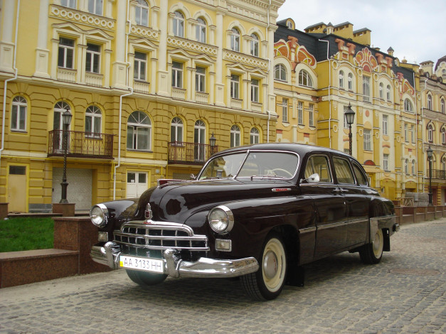 Обои картинки фото газ-12 зим, автомобили, газ, газ-12, зим, автомобиль, классика, ретро, чёрный