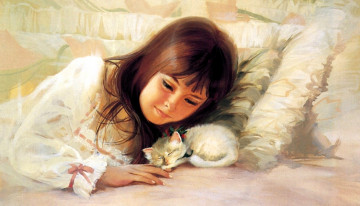 Картинка рисованное donald+zolan девочка котенок