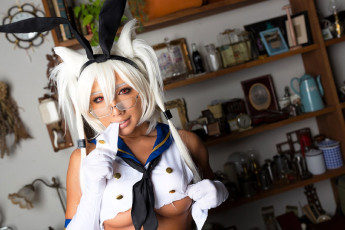 обоя девушки, nonsummerjack, образ, косплей, наряд, полки, очки