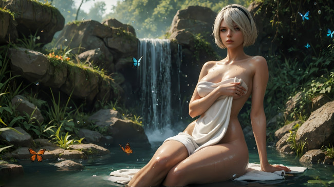 Обои картинки фото видео игры, nier,  automata, девушка, нейросеть