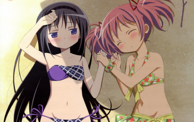 Обои картинки фото mahou, shoujo, madoka, magika, аниме, magica, kaname, akemi, homura