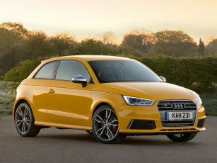 обоя автомобили, audi, uk-spec, s1, желтый, 2014