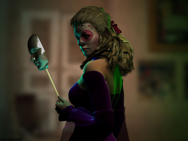 Обои картинки фото 3д графика, people , люди, маска