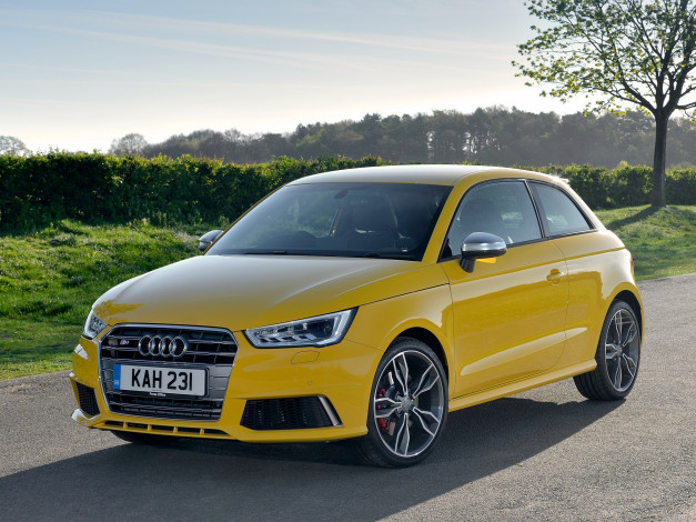 Обои картинки фото автомобили, audi, желтый, 2014, uk-spec, s1