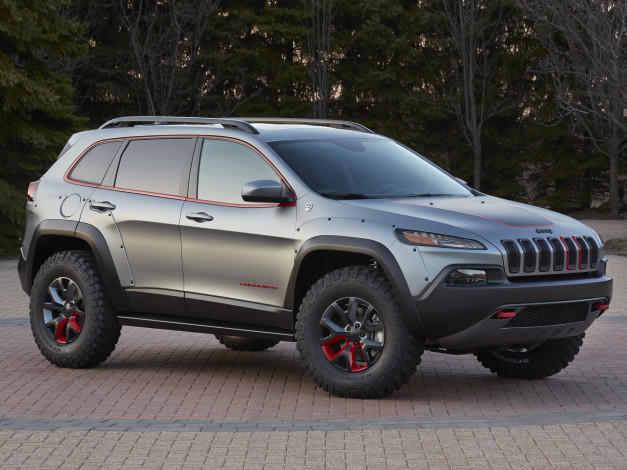Обои картинки фото автомобили, jeep, adventurer, cherokee, серый, 2014, kl, concept