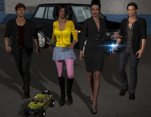 Картинка she+wolf+ii 3д+графика фантазия+ fantasy фон мужчины взгляд девушки