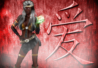 Картинка 3д+графика фантазия+ fantasy девушка взгляд фон магия ероглифы