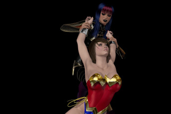 обоя lordsnot, 3д графика, фантазия , fantasy, девушки, взгляд, фон, супермен