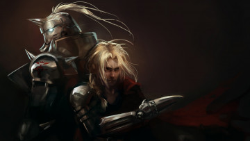 Картинка аниме fullmetal+alchemist anime fullmetal alchemist стальной алхимик парень доспех edward elric alphonse al братья leopinheiro арт