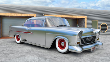 обоя автомобили, 3д, chevrolet, 1955