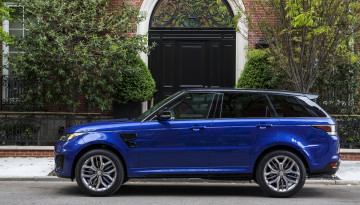 обоя автомобили, range rover, svr, sport, range, rover, 2015г, us-spec, синий