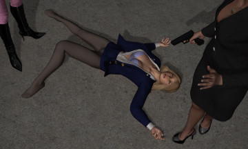 Картинка she+wolf+ii 3д+графика фантазия+ fantasy оружие фон девушки взгляд