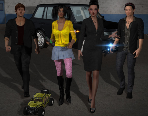 Обои картинки фото she wolf ii, 3д графика, фантазия , fantasy, фон, мужчины, взгляд, девушки