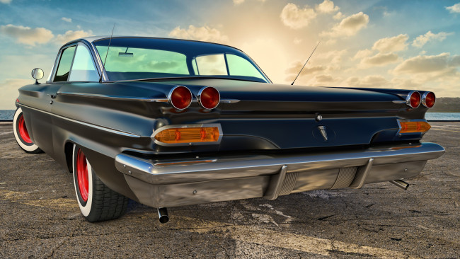 Обои картинки фото автомобили, 3д, pontiac, 1960