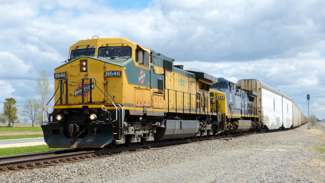 Обои картинки фото техника, поезда, дорога, рельсы, локомотив, состав, железная