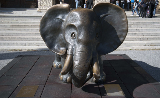 Обои картинки фото города, - памятники,  скульптуры,  арт-объекты, слоненок, скульптура, австрия, вена
