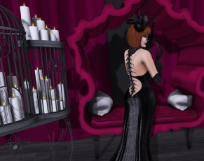 Картинка 3д+графика фантазия+ fantasy взгляд рыжая девушка фон