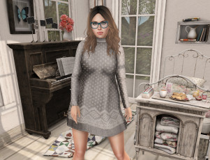 Картинка 3д+графика люди+ people взгляд фон девушка