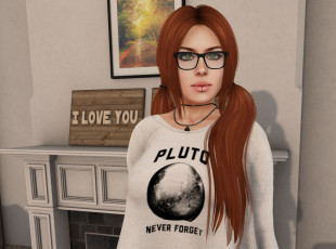 Картинка 3д+графика люди+ people взгляд девушка интерьер рыжая фон