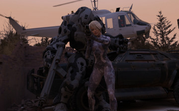 Картинка 3д+графика фантазия+ fantasy взгляд девушка оружие фон