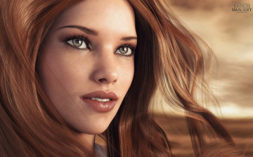 Картинка 3д+графика портрет+ portraits девушка