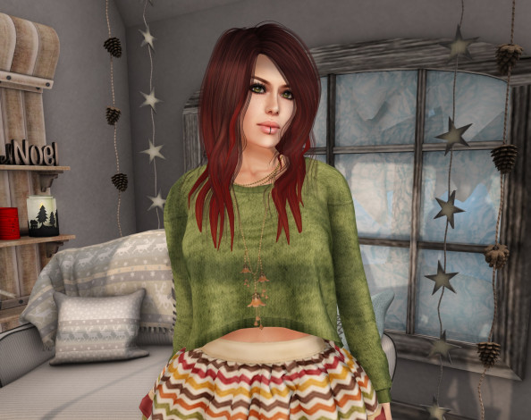 Обои картинки фото 3д графика, люди , people, фон, взгляд, рыжая, интерьер, девушка