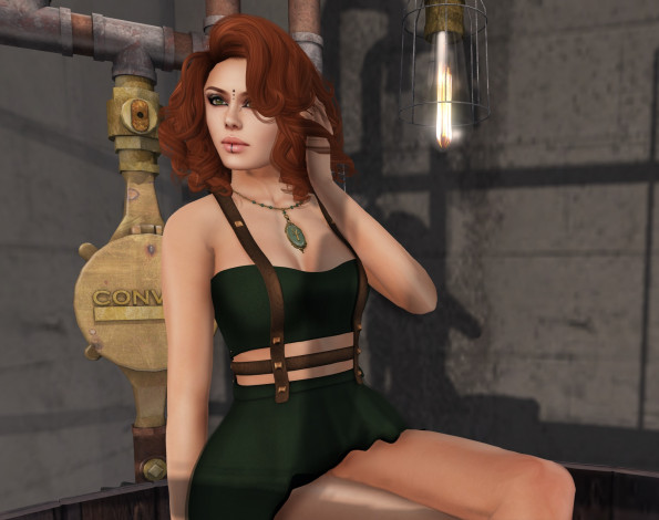 Обои картинки фото 3д графика, люди , people, фон, интерьер, взгляд, девушка, рыжая