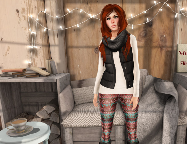 Обои картинки фото 3д графика, люди , people, девушка, интерьер, рыжая, фон, взгляд