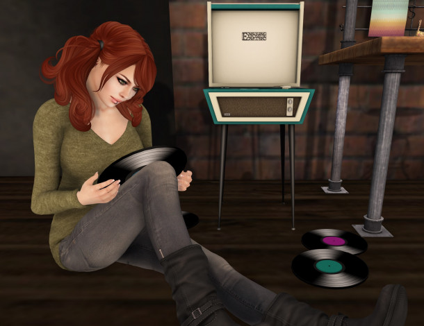 Обои картинки фото 3д графика, люди , people, девушка, взгляд, рыжая, фон, интерьер