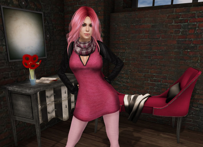 Обои картинки фото 3д графика, люди , people, фон, взгляд, девушка, интерьер, рыжая