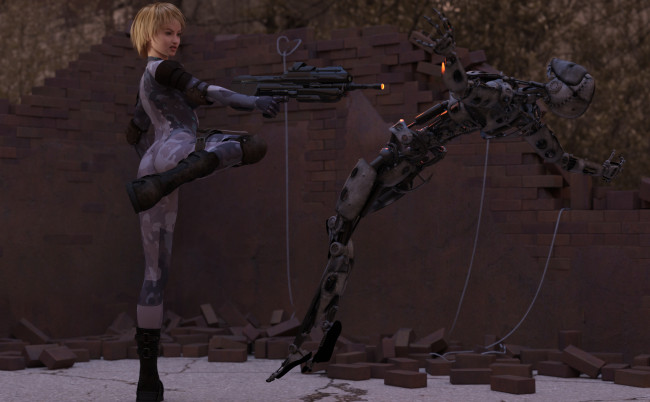 Обои картинки фото 3д графика, фантазия , fantasy, фон, оружие, взгляд, девушка