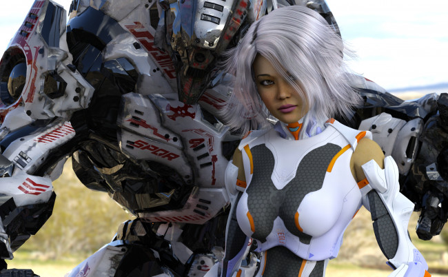 Обои картинки фото 3д графика, фантазия , fantasy, фон, взгляд, девушка