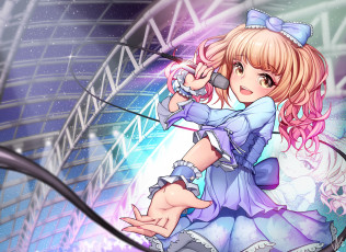 Картинка аниме музыка взгляд фон девушка