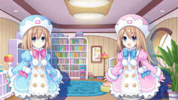 Картинка аниме hyperdimension+neptunia фон девушки взгляд