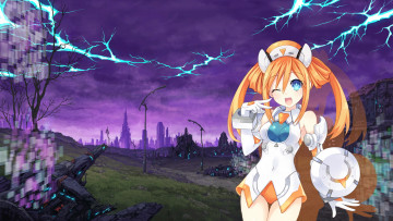 Картинка аниме hyperdimension+neptunia взгляд девушка фон
