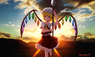 Картинка аниме touhou девушка взгляд фон