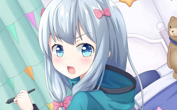 Картинка аниме eromanga-sensei девушка взгляд фон