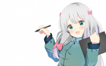 Картинка аниме eromanga-sensei девушка взгляд фон