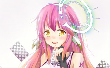 Картинка аниме no+game+no+life фон взгляд девушка