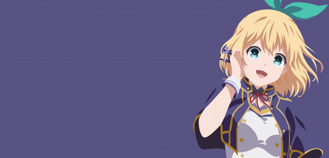 Обои картинки фото аниме, rokudenashi majutsu koushi to akashic records, взгляд, девушка, фон