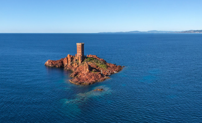 Обои картинки фото иль д`ор,  лазурный берег,  франция, города, замки франции, море, крепость, остров