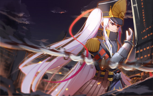 Обои картинки фото аниме, re,  creators, фон, девушка, взгляд