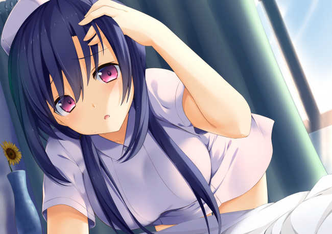 Обои картинки фото аниме, unknown,  другое, фон, взгляд, девушка