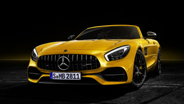 Картинка mercedes-benz+amg+gt+s+roadster+2019 автомобили mercedes-benz s жёлтый 2019 roadster gt amg