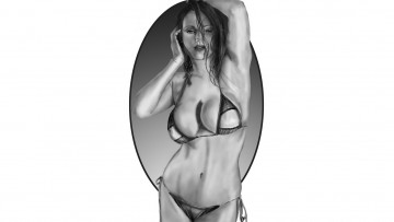 Картинка рисованное люди взгляд фон девушка